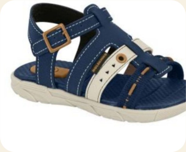 Sandália infantil azul com faixas claras