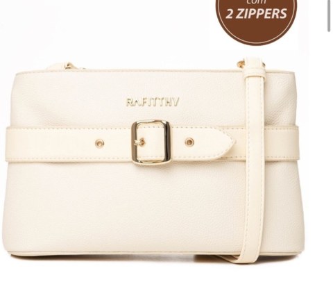 Bolsa transversal com cinto e fivela