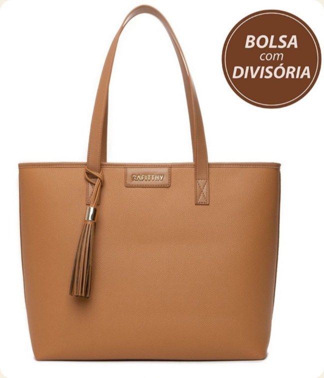 Bolsa sacola com franja e divisória