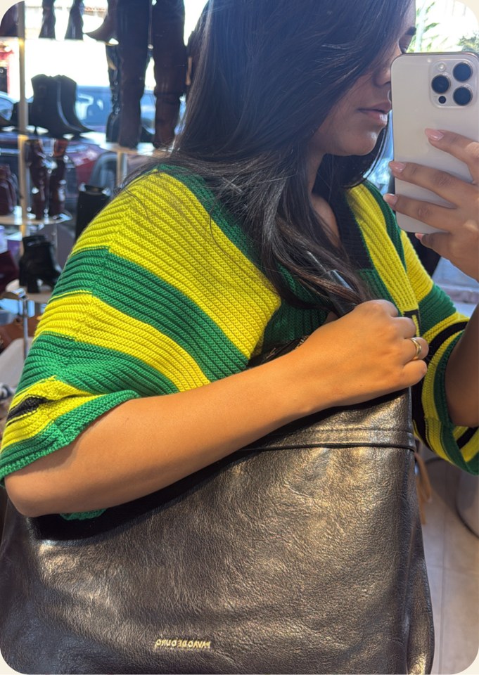 Bolsa hobo de couro