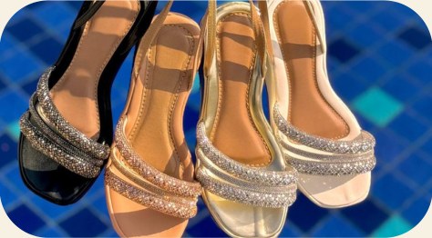 Flatform de tiras de brilho em várias cores